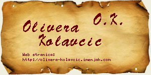 Olivera Kolavčić vizit kartica
